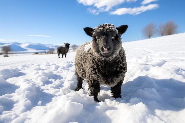 Free photo black sheep portrait