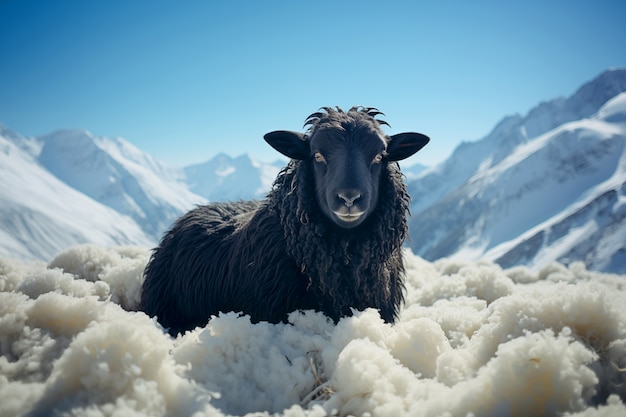 Foto gratuita ritratto della pecora nera