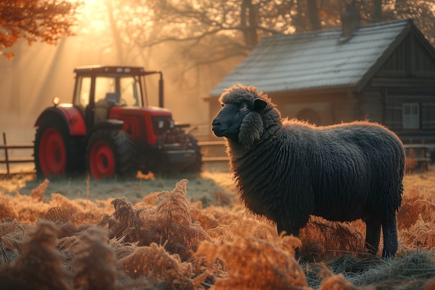 Free photo black sheep portrait