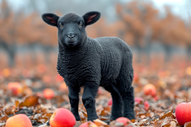 Free photo black sheep portrait