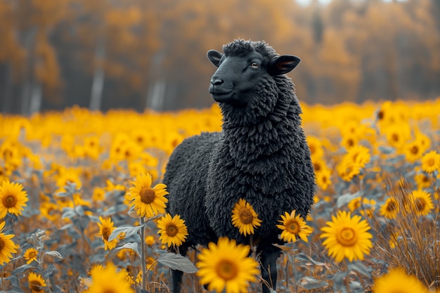 Free photo black sheep portrait