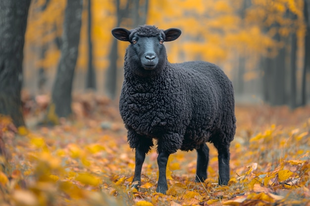 Free photo black sheep portrait