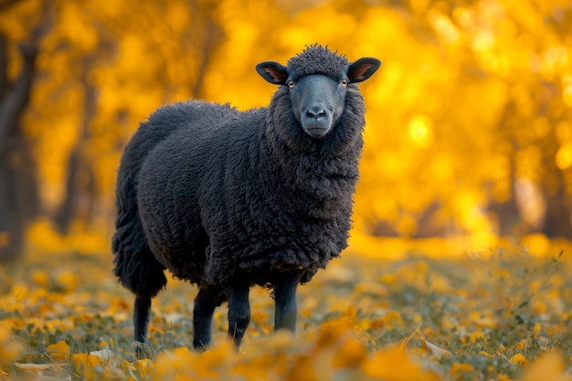 Free photo black sheep portrait