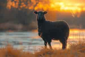 Free photo black sheep portrait