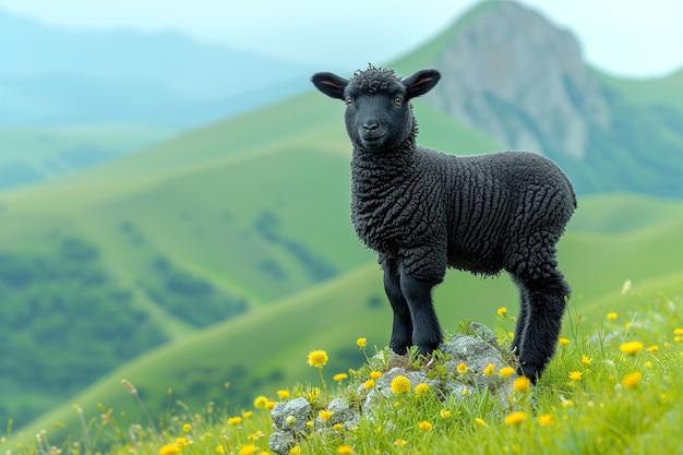 Free photo black sheep portrait