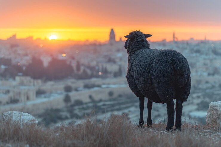 Free Photo black sheep portrait