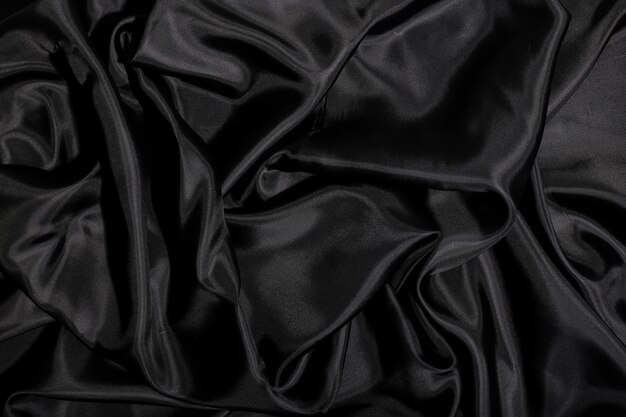 Black silk fabric texture background