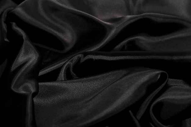 Black silk fabric texture background