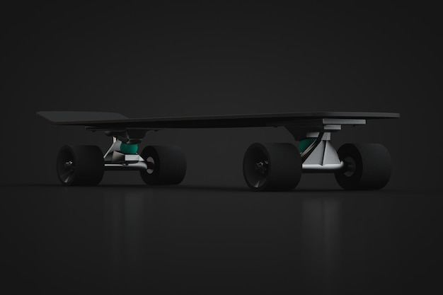 Black skate board close up
