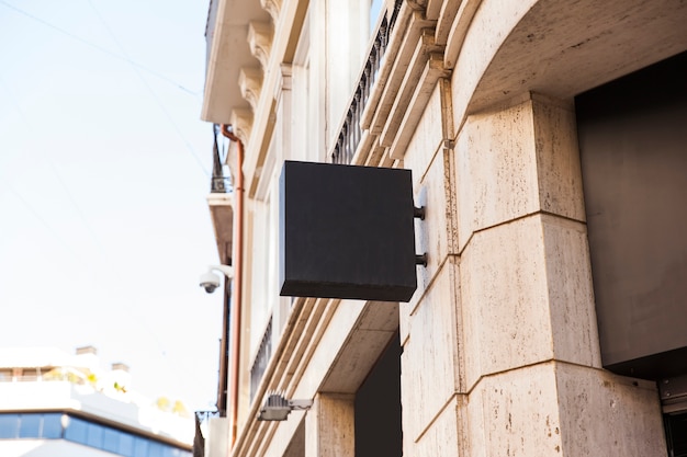 Black square sign