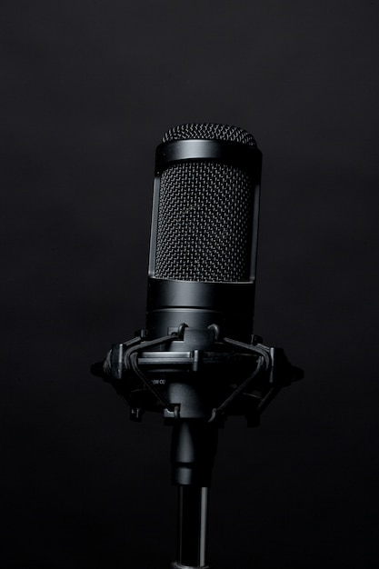 Черный стоящий микрофон