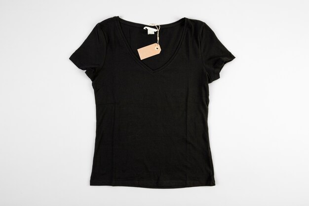 Black t shirt with price tag