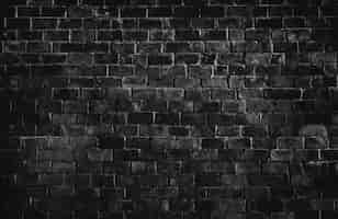 Free photo black textured brick wall background