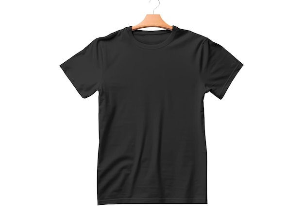 Free photo black tshirt with isolated hanger on white background