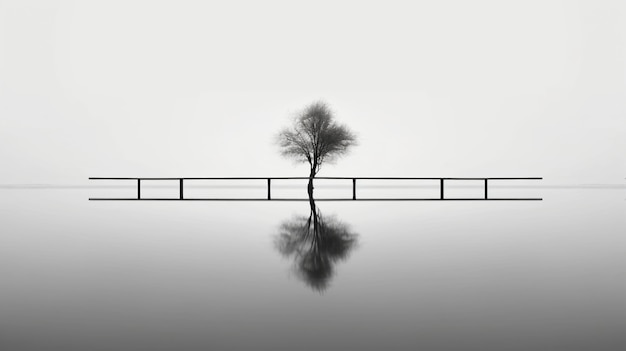 Black and white background with tree
