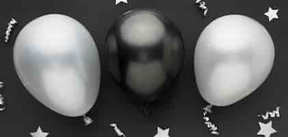 Free photo black and white balloons for party