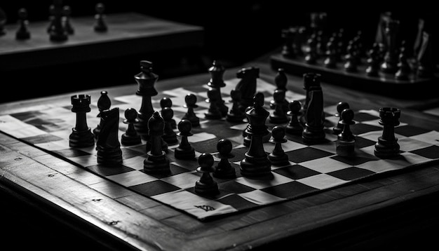 Black and white battlefield kings strategize success generated by AI