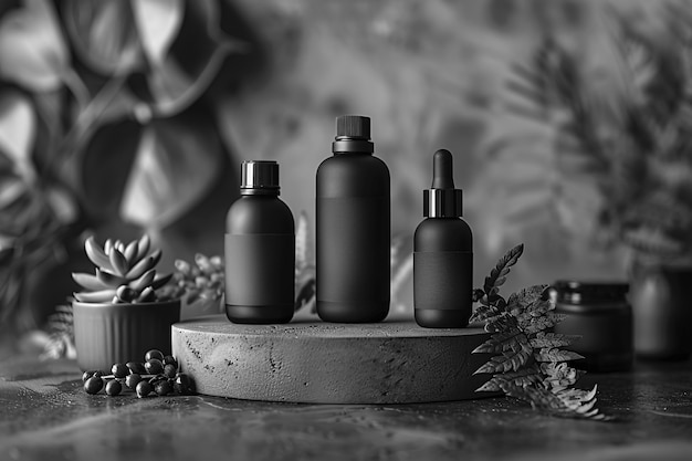 Free photo black and white beauty product