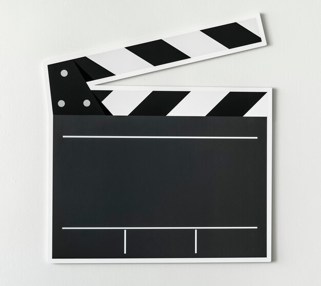 Black and white clapper board icon