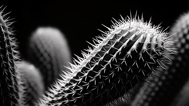 Black and white desert cacti