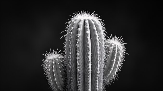 Black and white desert cacti