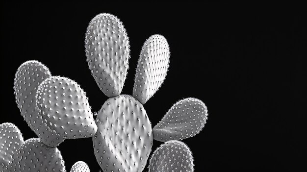 Black and white desert cacti