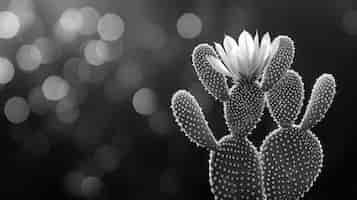 Foto gratuita cactus del deserto bianco e nero