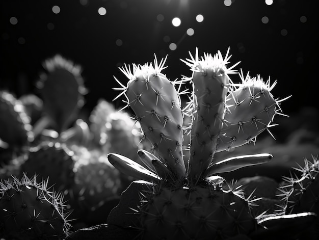 Черно-белые пустынные кактусы