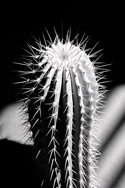 Black and white desert cacti