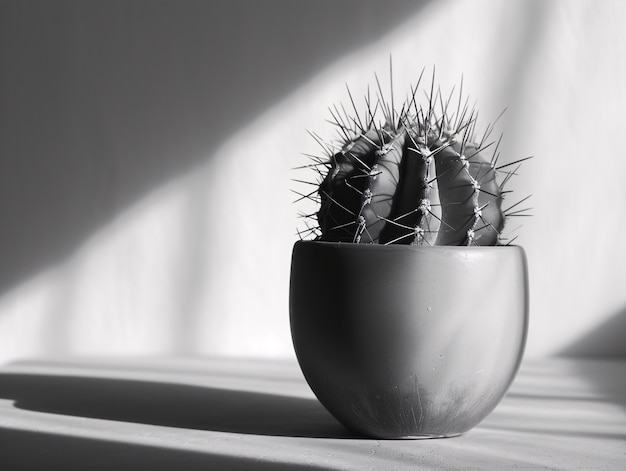 Free photo black and white desert cacti