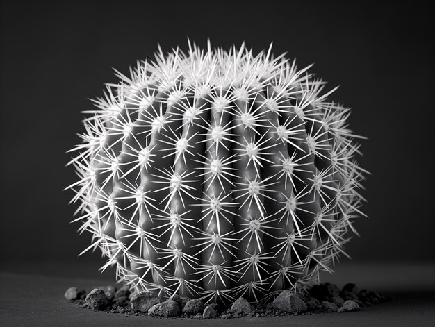 Black and white desert cacti