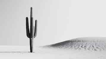 Free photo black and white desert cacti