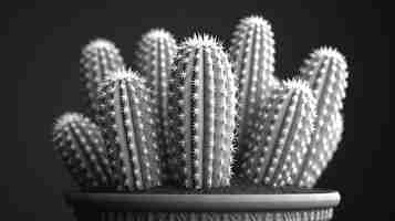 Foto gratuita cactus del deserto bianco e nero