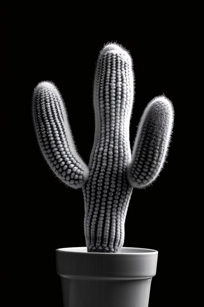 Black and white desert cacti