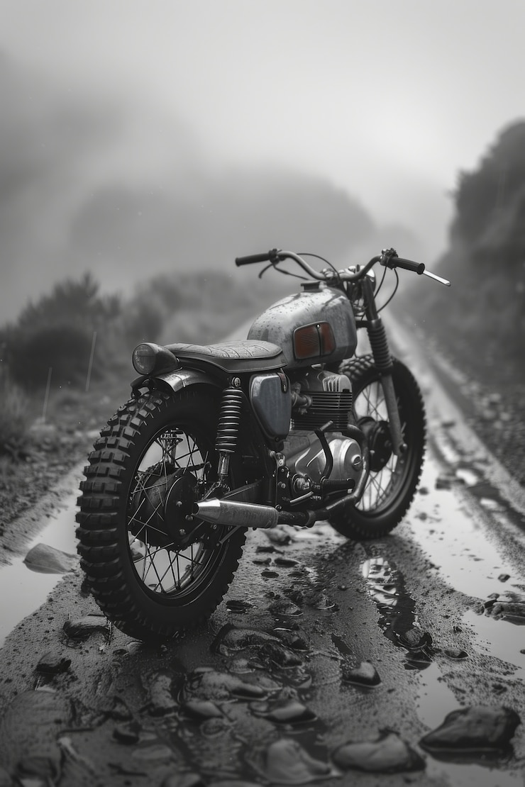 Free Photo black and white dirt bike