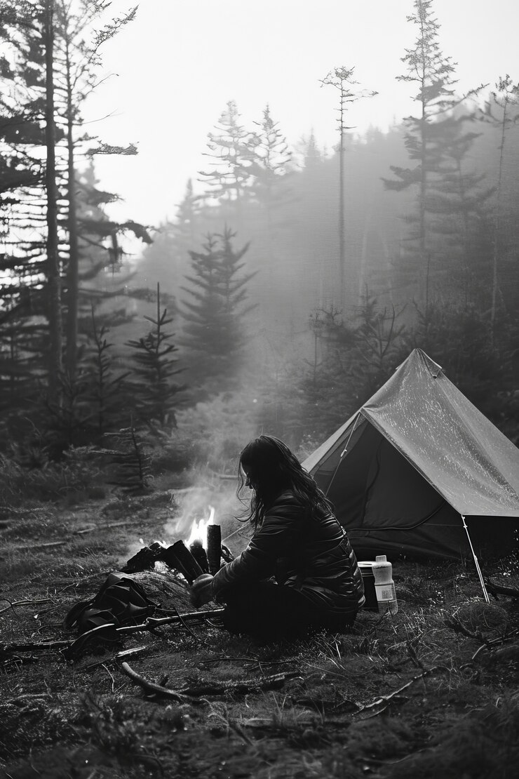Free Photo black and white image of sad woman