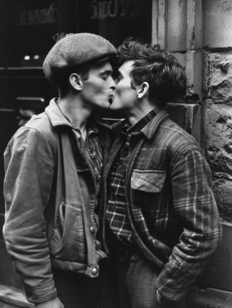 Free photo black and white kissing portrait of couple