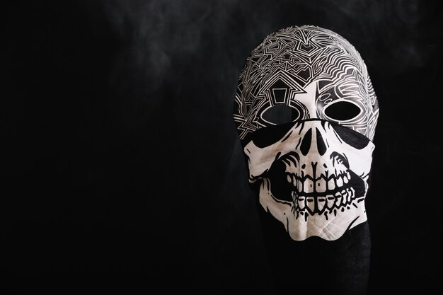 Black and white mask in rag