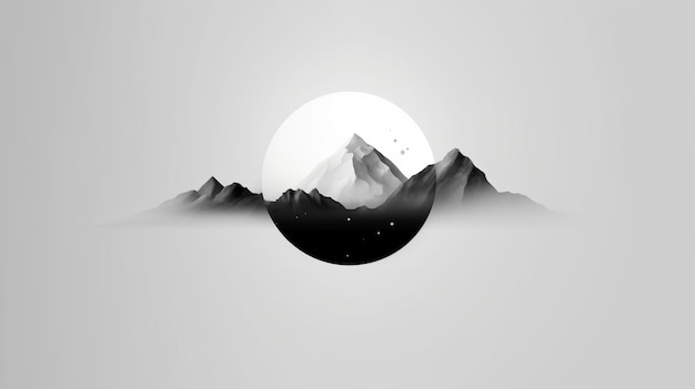 Black and white mountain background