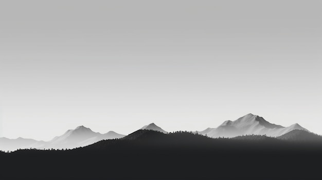 黒と白の山の背景