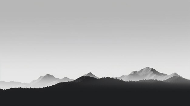 Black and white mountain background