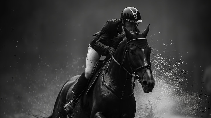 Free Photo black and white portrait of athlete competing in the paralympics championship games