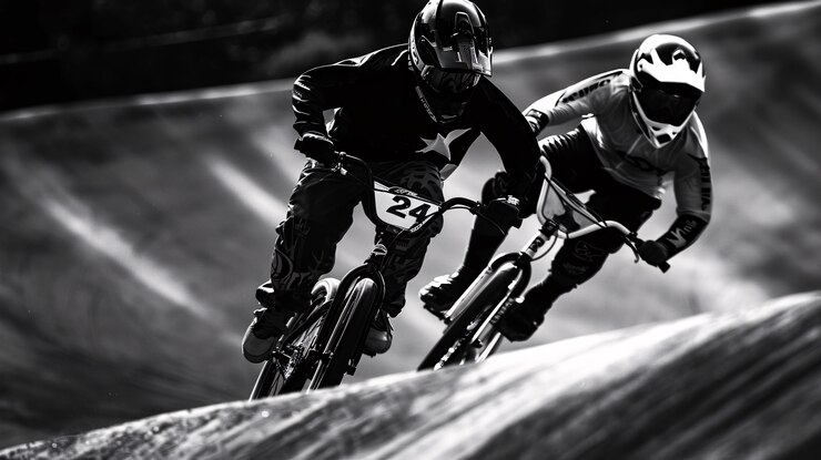 Free Photo black and white portrait of athlete participating in the olympic championship sports