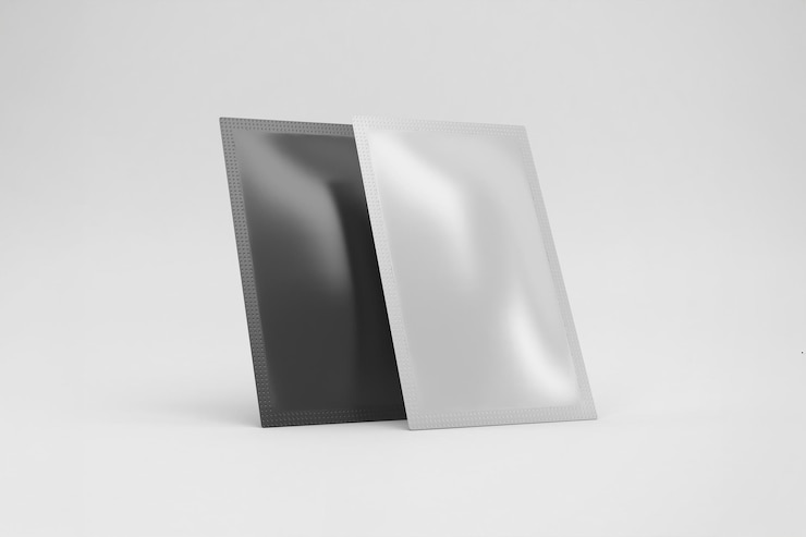 Free Photo black and white sachets mockup
