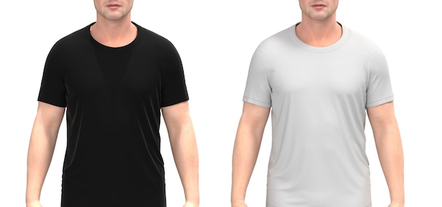 Free photo black and white t-shirt model front view mockup