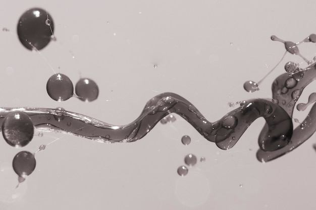 Free photo black and white transparent liquid slime