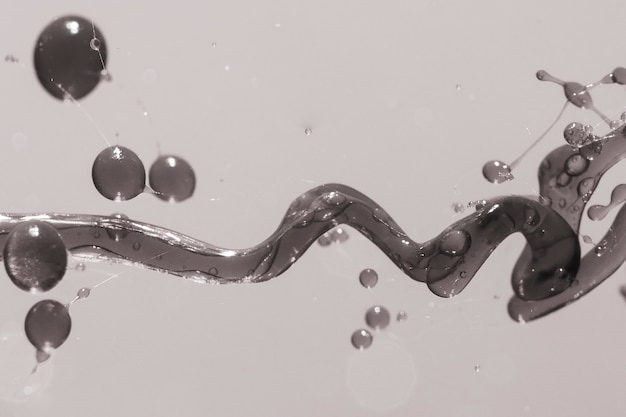 Black and white transparent liquid slime