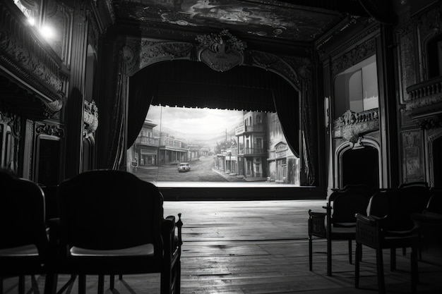 Free photo black and white view of theatre