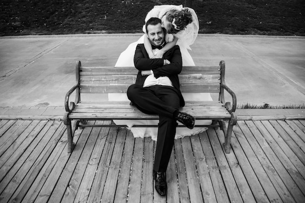 Черно-белая фотография свадьбы