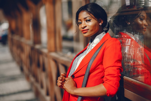 Black woman in a city